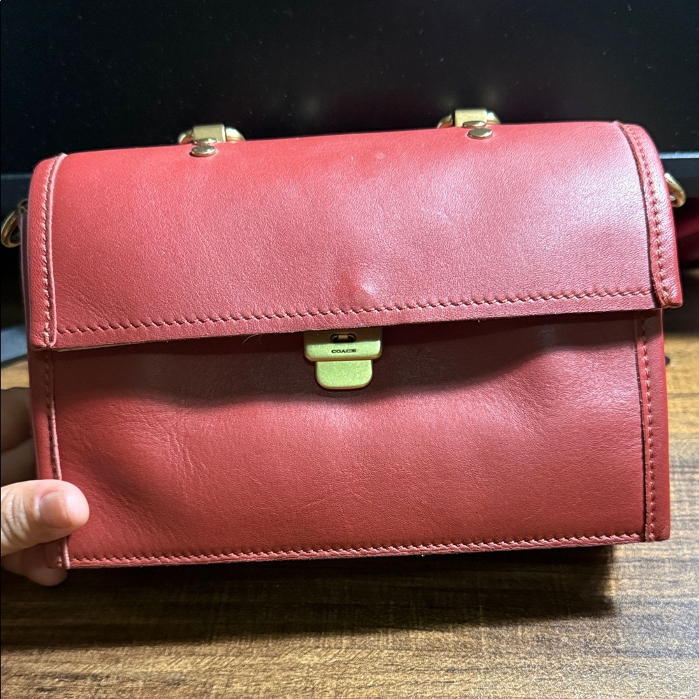 Coach Red Leather Crossbody Bag